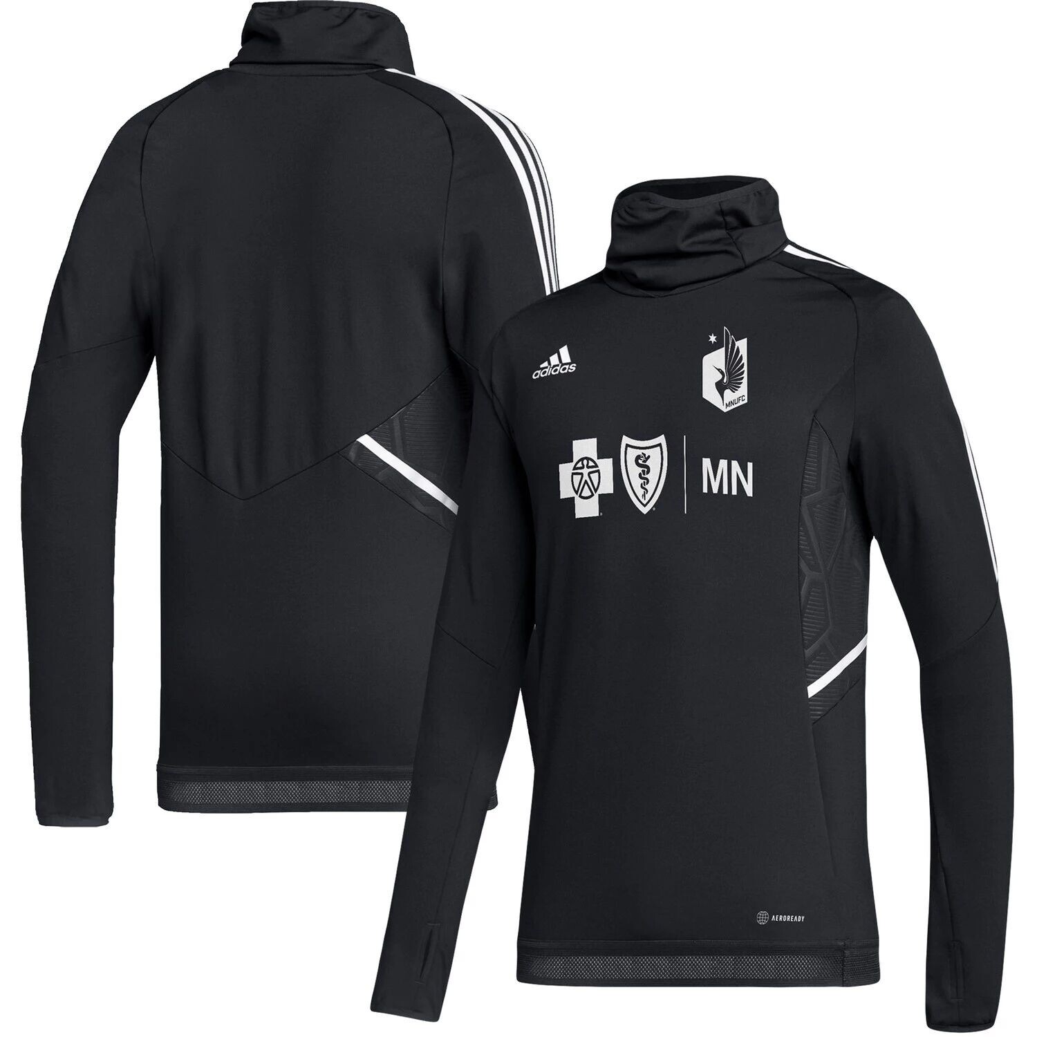 

Мужская черная/серая утепленная футболка с реглан Minnesota United FC AEROREADY adidas, Черный