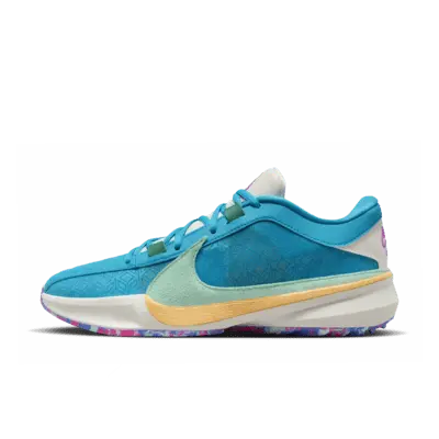 

Кроссовки Nike Giannis Freak 5 Basketball Shoes, цвет Blue Lightning/Phantom/Ice Peach/Emerald Rise
