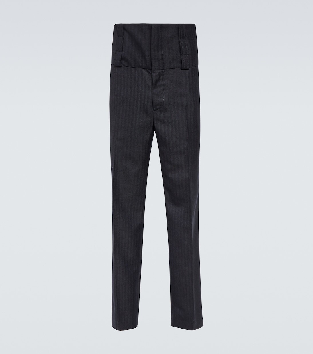 

Прямые брюки из шерсти с высокой посадкой Dries Van Noten, синий