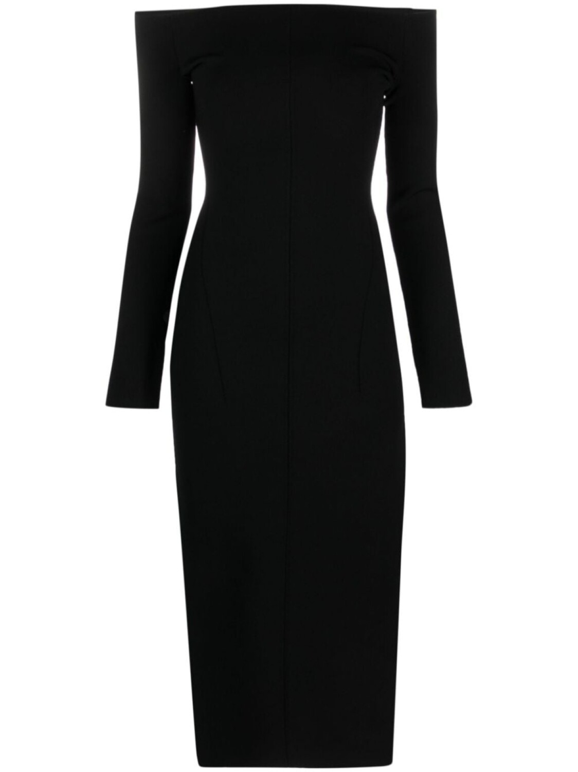 

Galvan London Aphrodite off-shoulder midi dress, черный