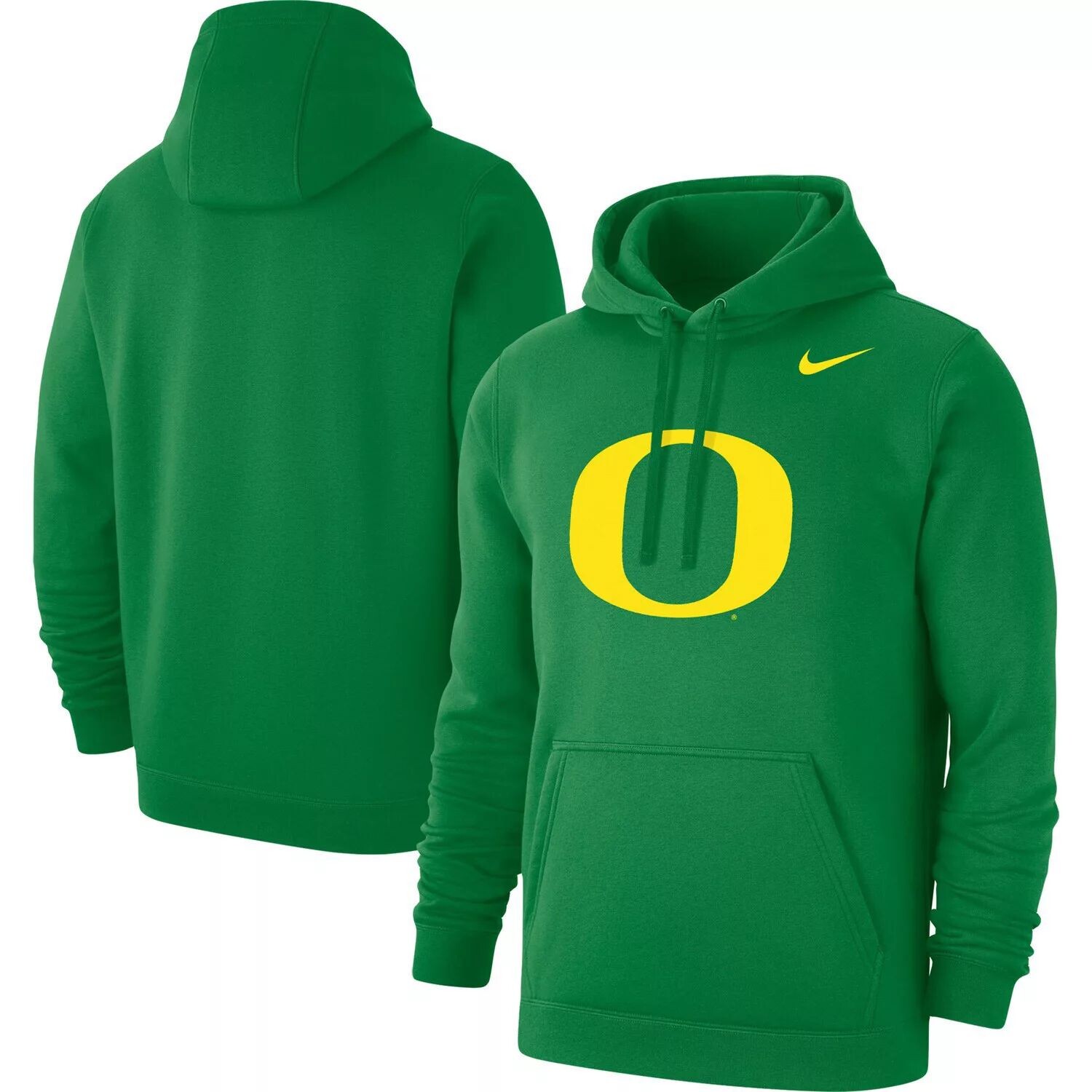 

Мужской зеленый флисовый пуловер с капюшоном с логотипом Oregon Ducks Primary Club Nike