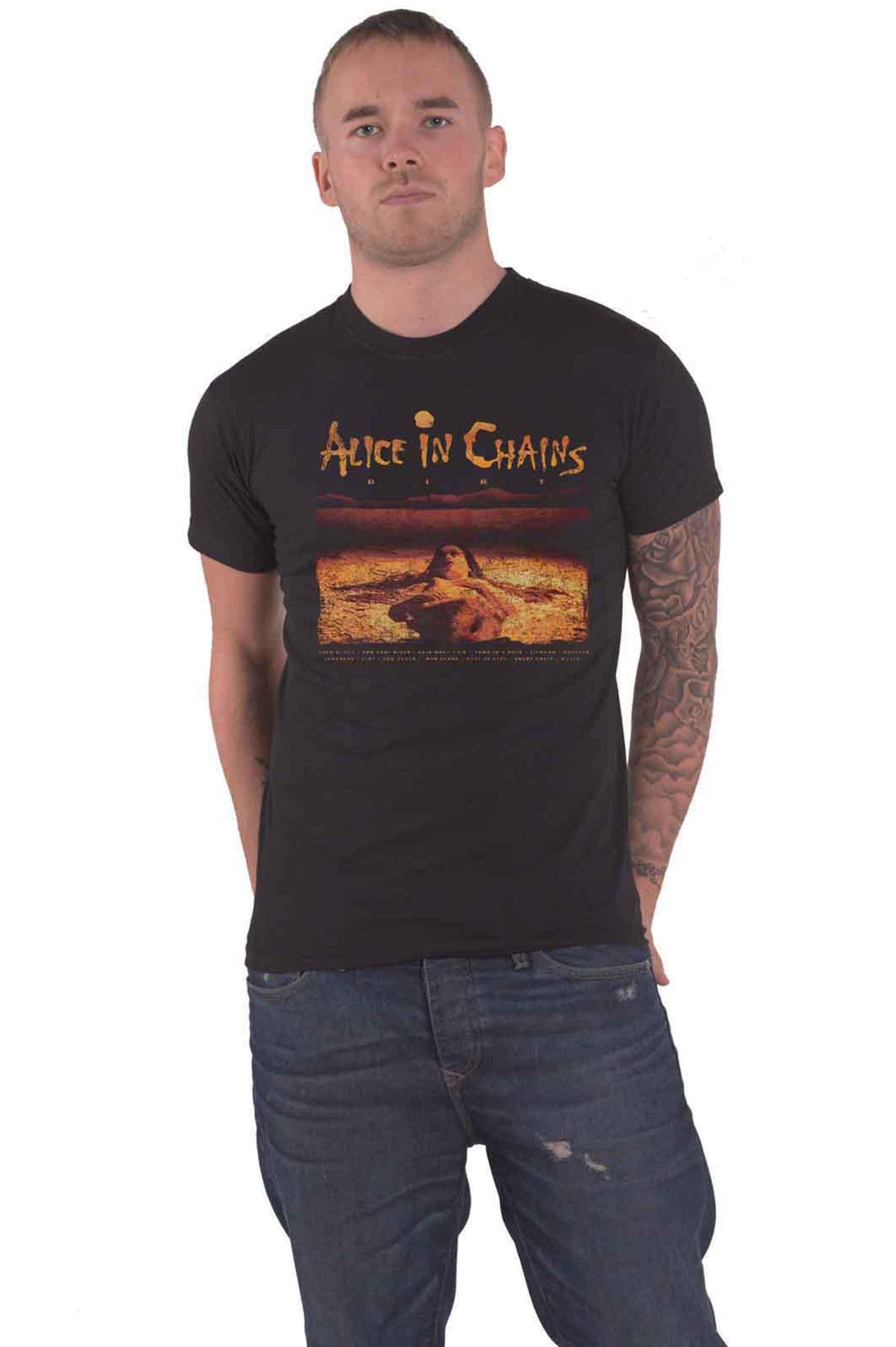Футболка с треклистом Dirt Alice In Chains, черный мешок для сменной обуви музыка alice in chains 22244