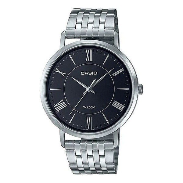 

Часы Men's CASIO Watch Series Classic Minimalistic waterproof Watch Stainless Steel Strap Mens Black Analog, черный