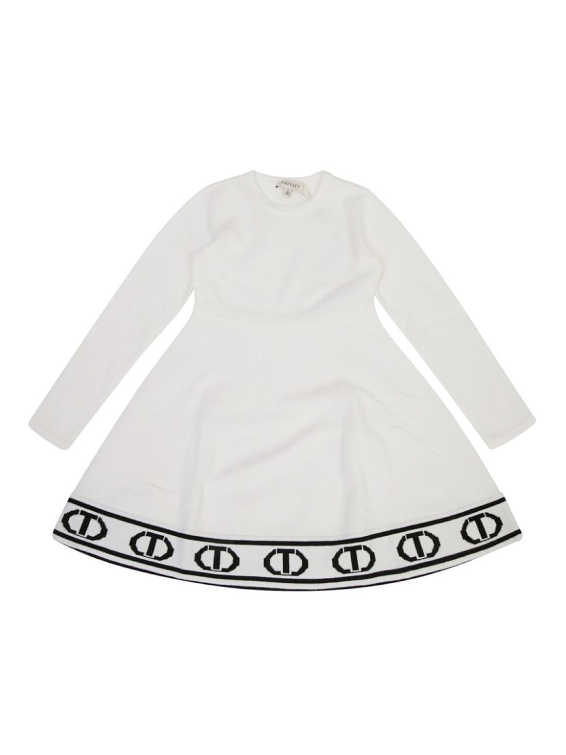 

TWINSET Kids платье с логотипом жаккардового овального узора T, белый