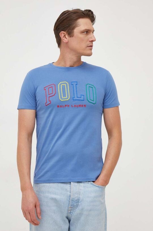 

Хлопковая футболка Polo Ralph Lauren, синий