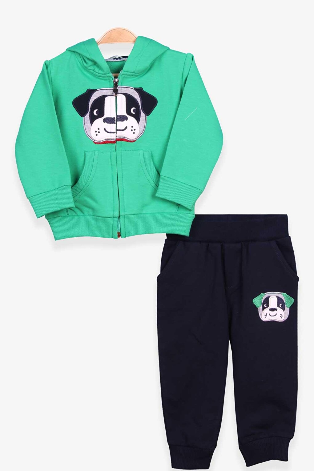 Зеленый спортивный костюм для мальчика с вышивкой собаки (1-3 года) Breeze