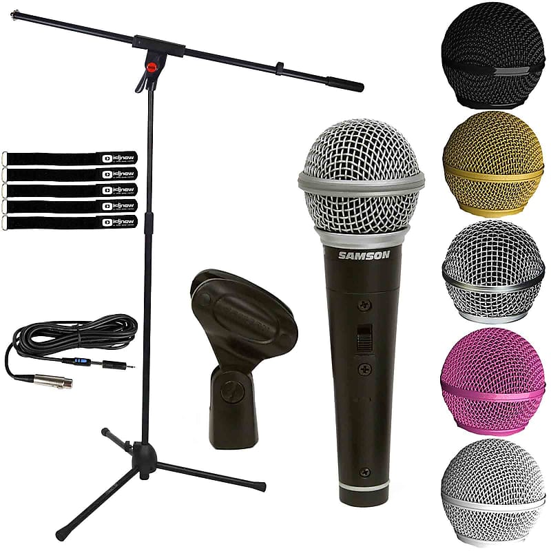 Динамический микрофон Samson Handheld Dynamic Karaoke Computer Microphone Vocal DJ PA Mic w Stand & Cables