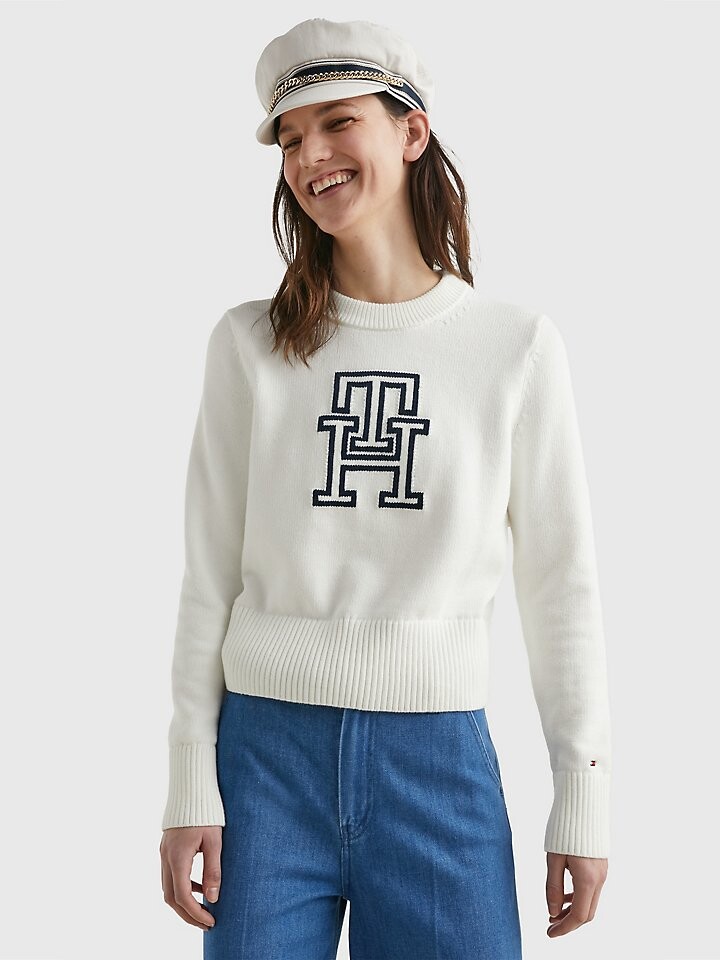 

Свитер с круглым вырезом с монограммой Tommy Hilfiger