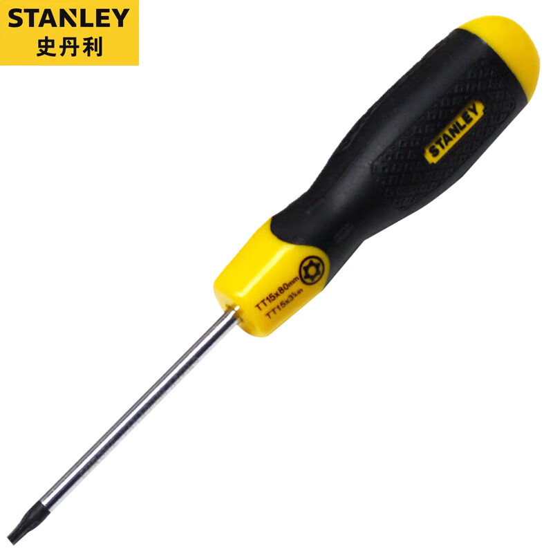 Отвертка Stanley с центральным отверстием. Отвертка с головкой Torx. Звездчатая отвертка TT15x80 мм 65-149-0-23.