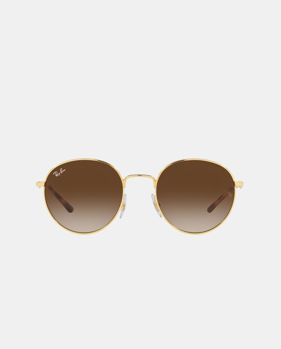 

Круглые золотистые металлические солнцезащитные очки Ray-Ban, золотой
