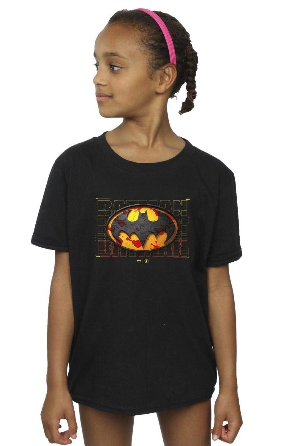 

Красная хлопковая футболка с брызгами The Flash Batman DC Comics, черный
