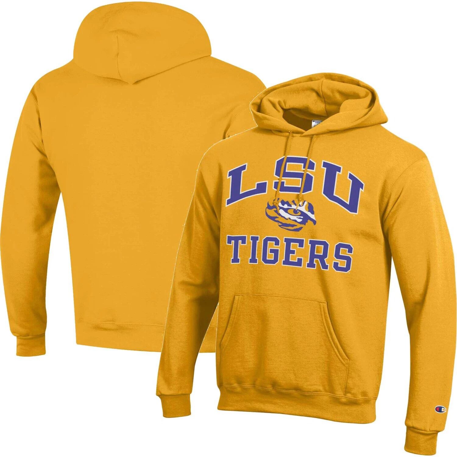 

Мужской золотой пуловер с капюшоном LSU Tigers High Motor Champion, Желтый
