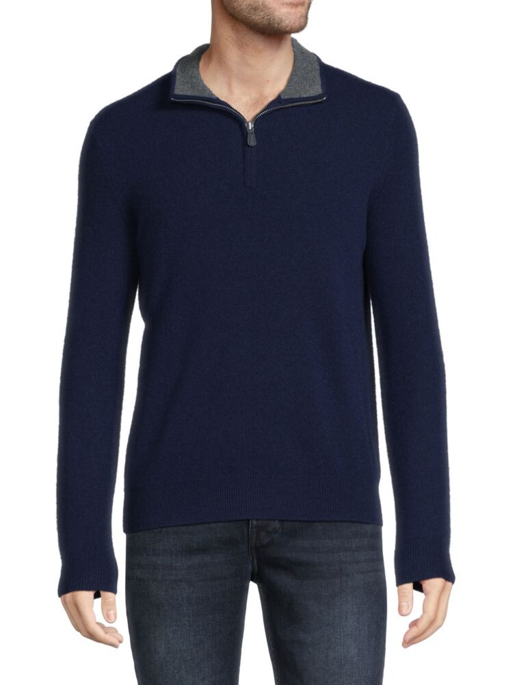 

Свитер Essential из 100% кашемира с четвертью молнией Saks Fifth Avenue, цвет British Blue