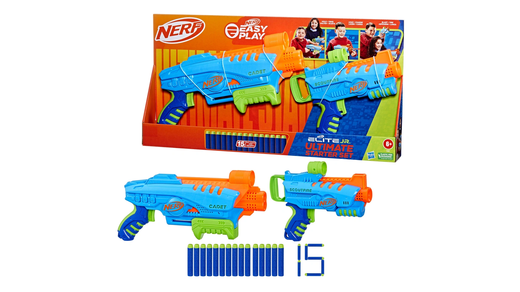 Hasbro Nerf Elite Jr Ultimate Стартовый набор новые оранжевые пули на присоске для игрушечного пистолета nerf пули детские игрушки пенопластовые дротики для nerf серии бластеры подарок д