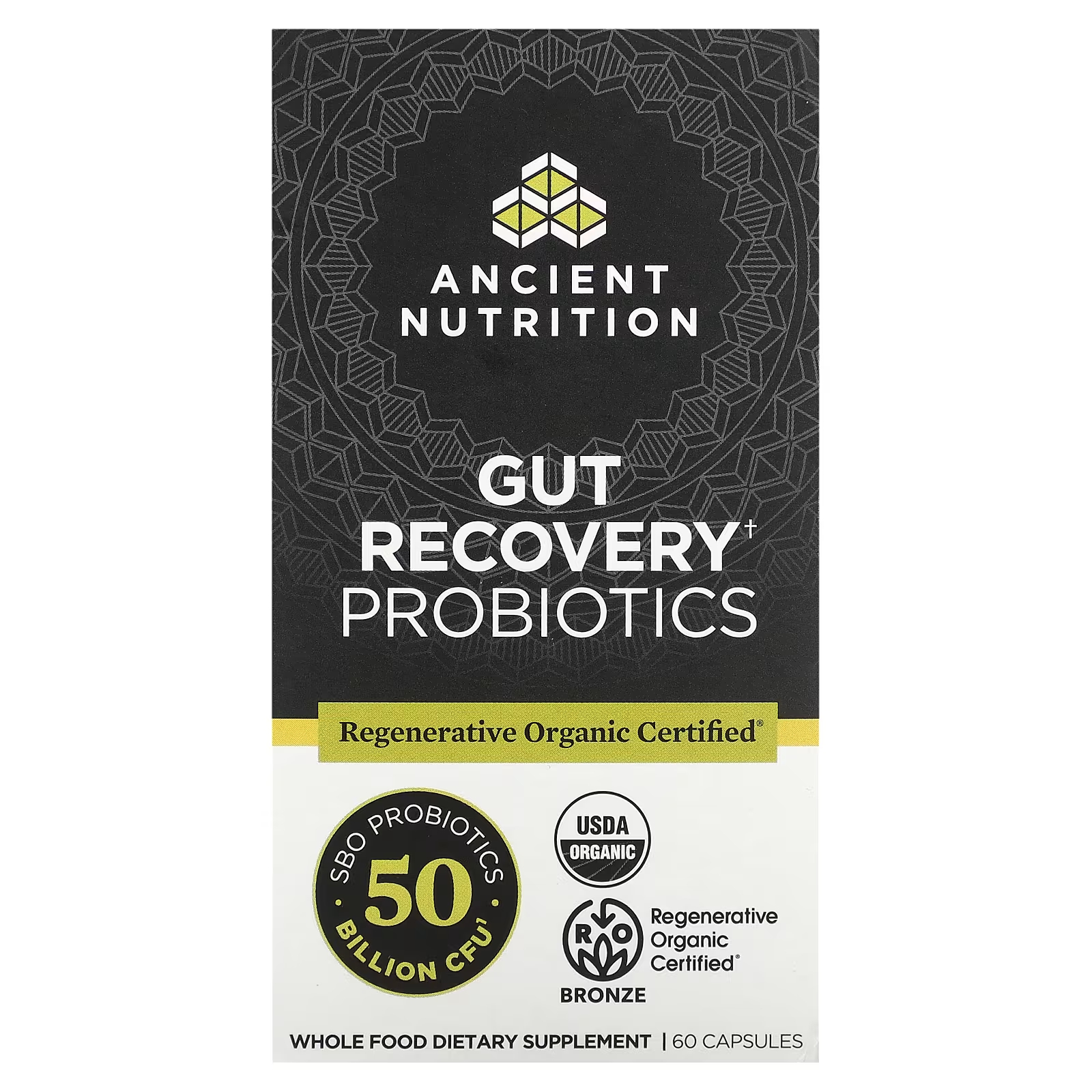 Пробиотики для восстановления кишечника Ancient Nutrition, 60 капсул williams nutrition probiotic advantage пробиотики для здоровья кишечника повышенная сила действия 30 таблеток