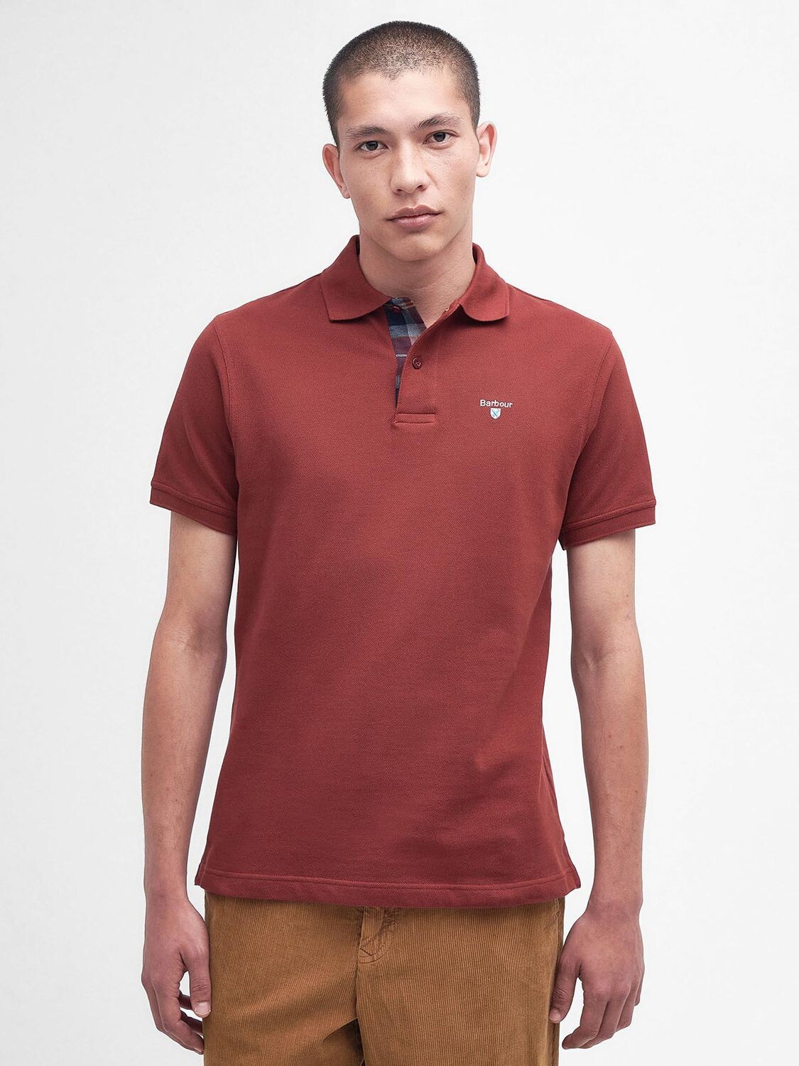 

Рубашка поло из тартан-пике Barbour, красный