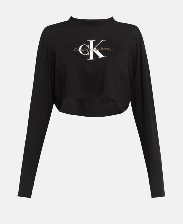 

Укороченный лонгслив Calvin Klein, черный