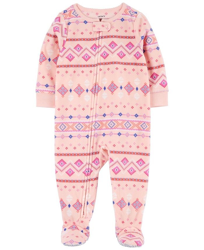 

Флисовая цельная пижама Fair Isle для маленьких девочек Carter's, мультиколор