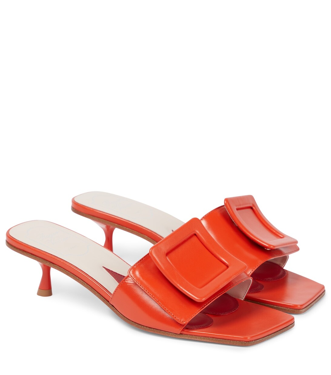 

Кожаные сандалии с пряжкой Roger Vivier, красный