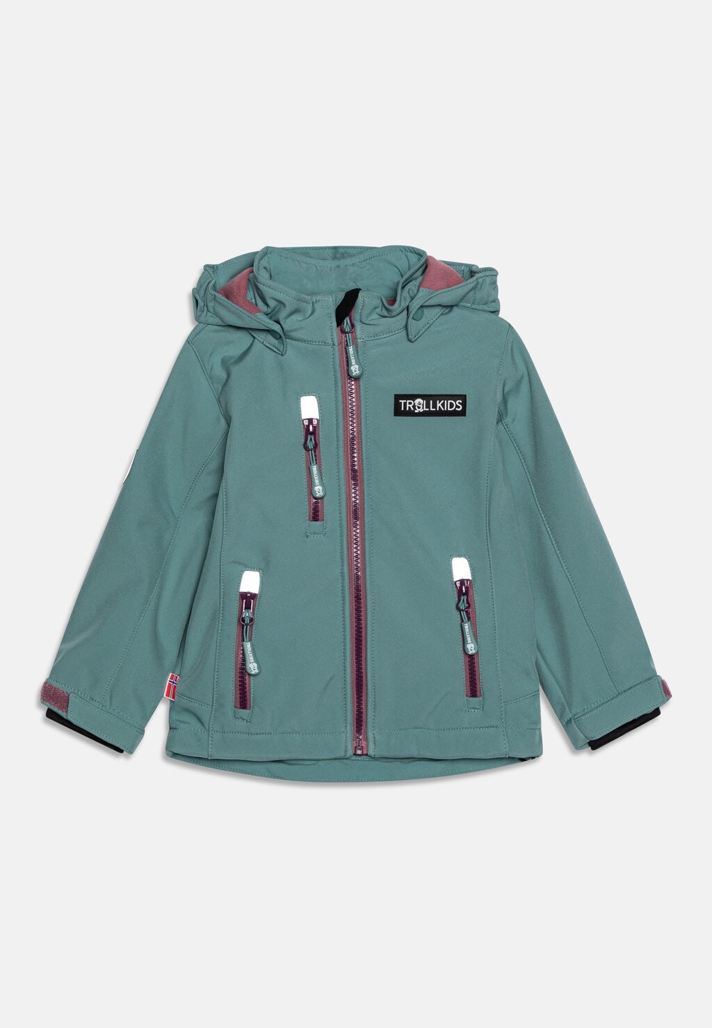 

Куртка Softshell GIRLS PREIKESTOLEN TrollKids, цвет glacier green/orchid