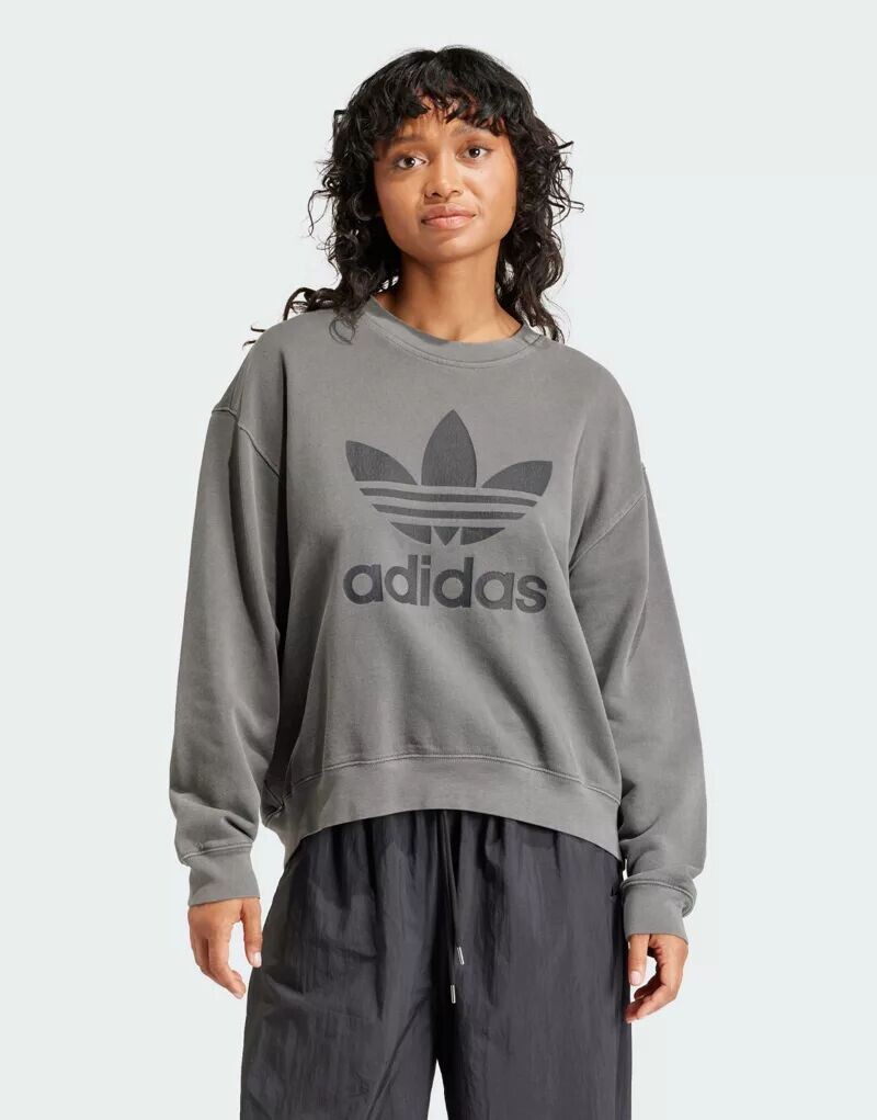 

Черная толстовка adidas с логотипом в виде трилистника adidas Originals