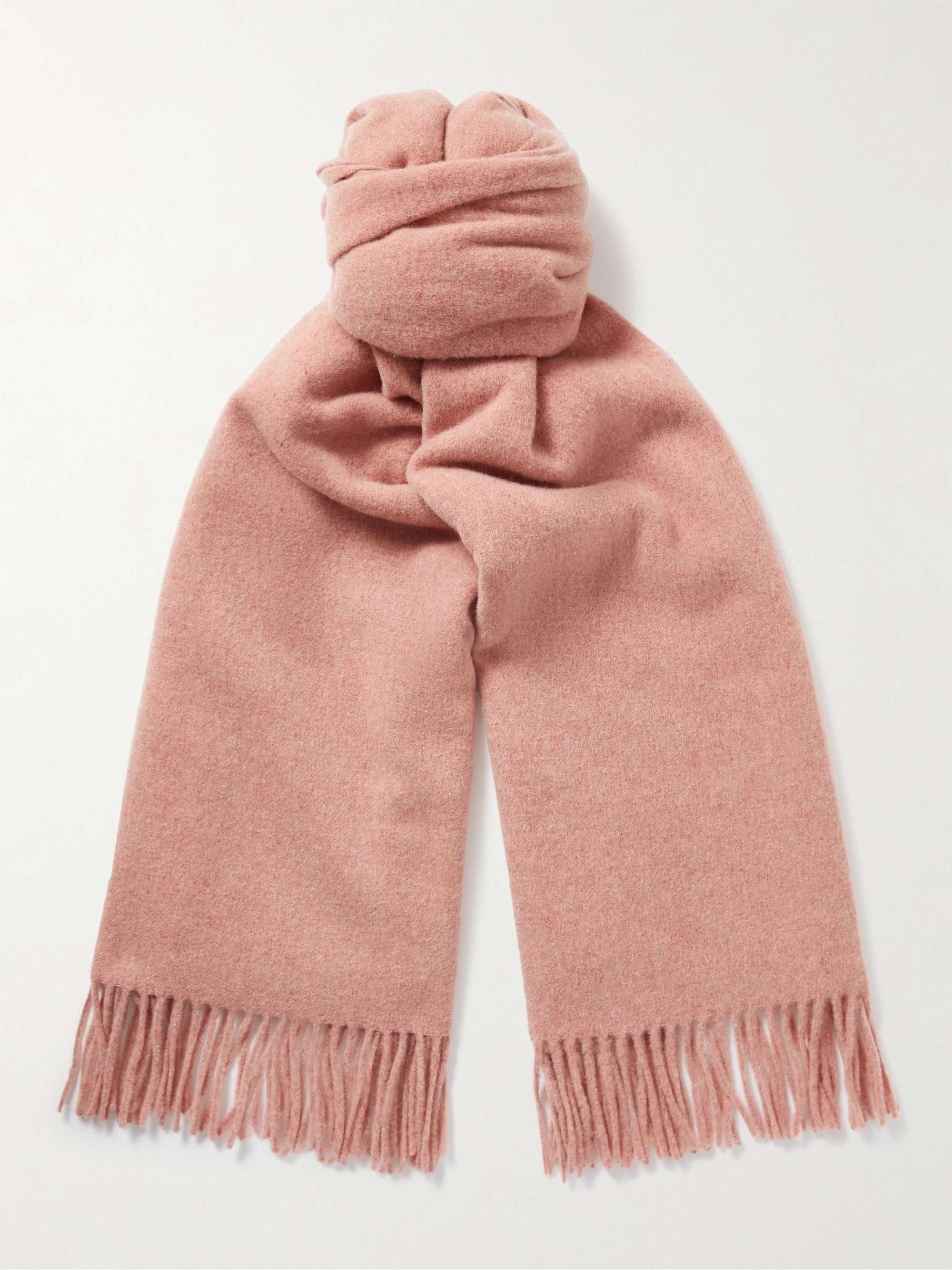 Канадский шерстяной шарф с бахромой ACNE STUDIOS, розовый
