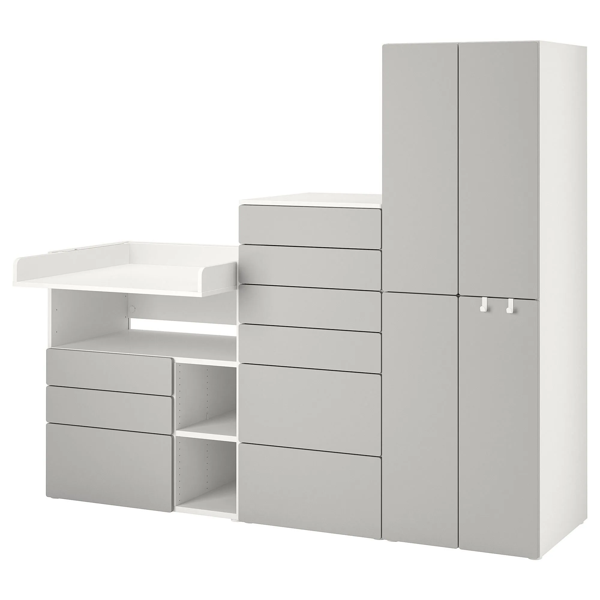 

Комбинация детского гардероба, белый/серый, 210x79x181 см, PLATSA/SMÅSTAD IKEA