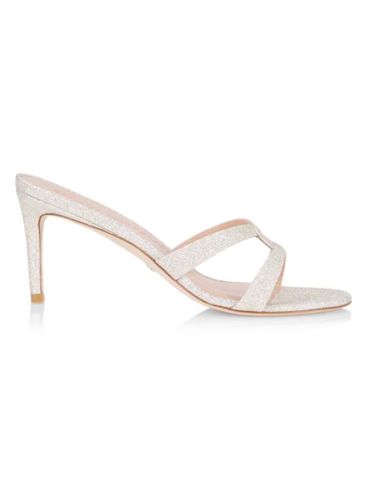 

Блестящие сандалии Soiree Sleek 75 Stuart Weitzman, белый