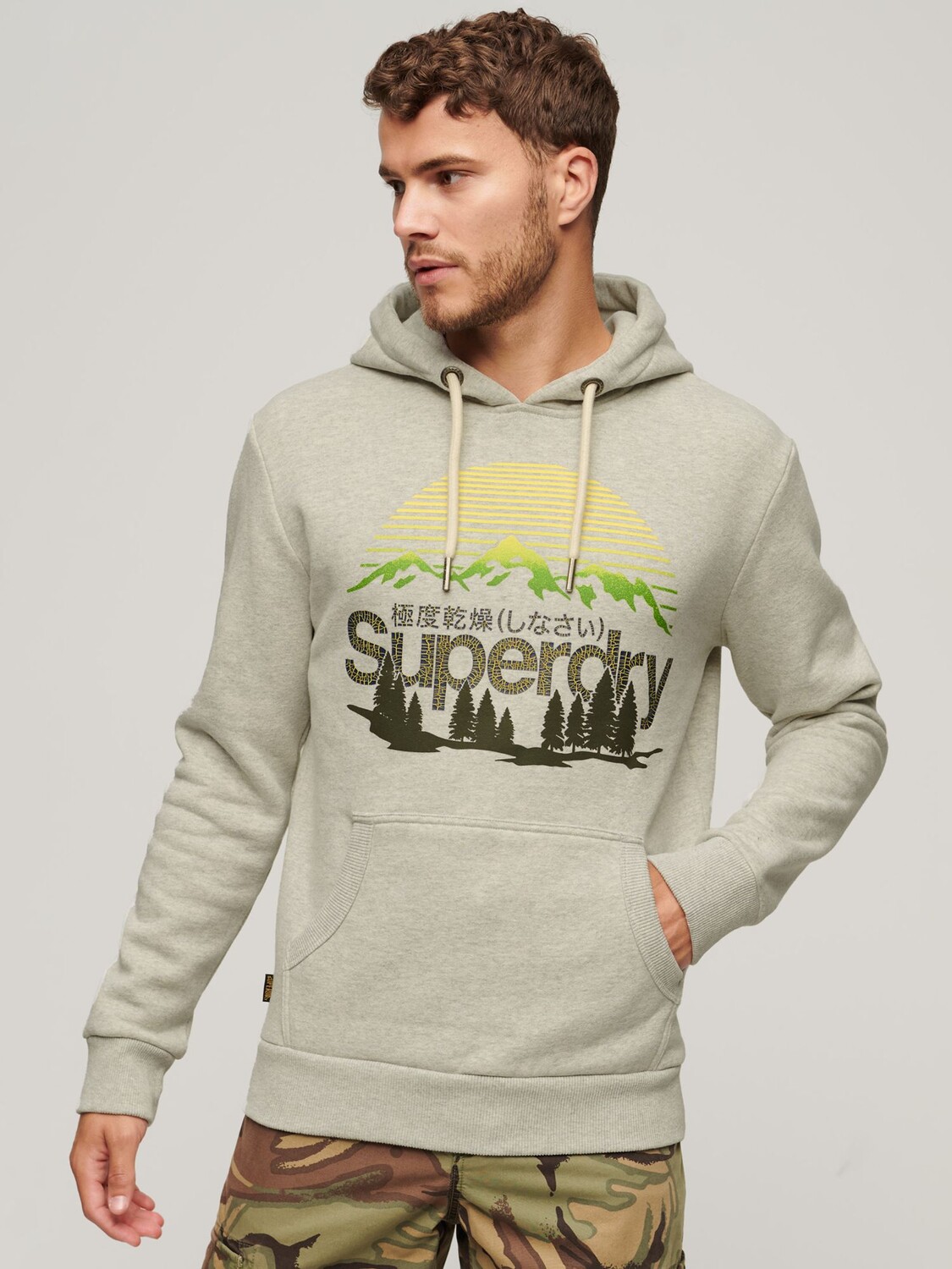 

Толстовка с логотипом Great Outdoors Superdry, ледниковый серый мергель