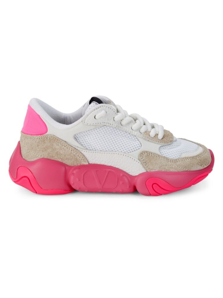 

Массивные кроссовки из сетки и кожи Valentino Garavani, цвет White Pink