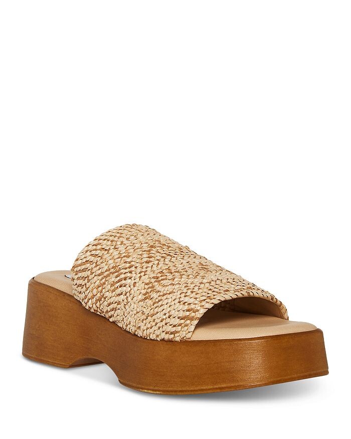 

Женские шлепанцы Slinky30 из рафии на платформе STEVE MADDEN