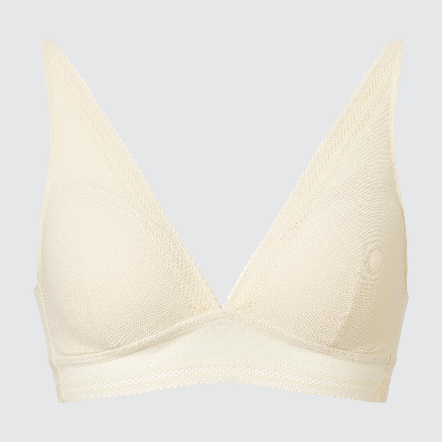 

Кружевной бюстгальтер без шнуровки Relax с глубоким вырезом Uniqlo, кремовый