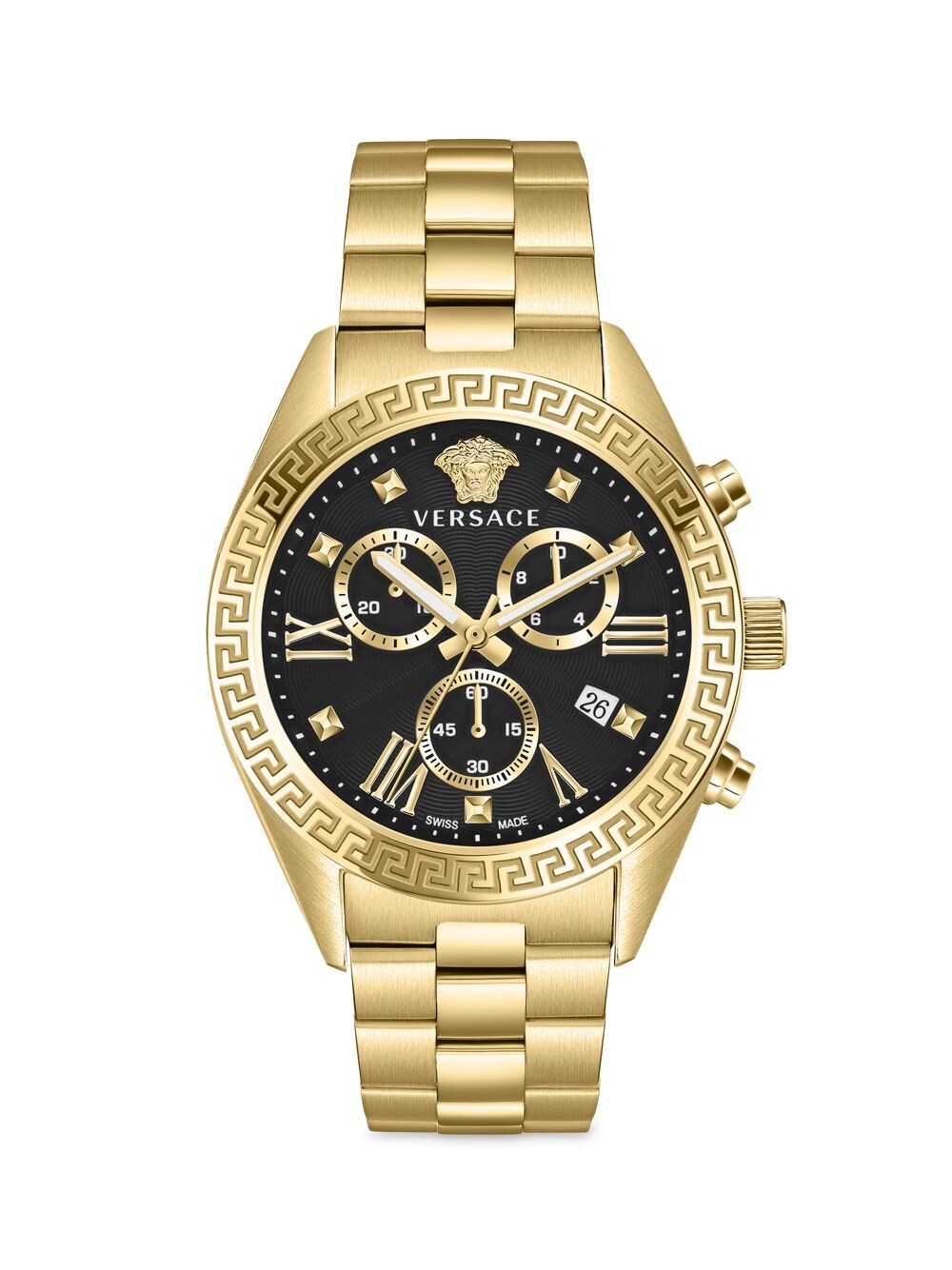 

Часы Greca Chrono Goldtone из нержавеющей стали Versace, желтый