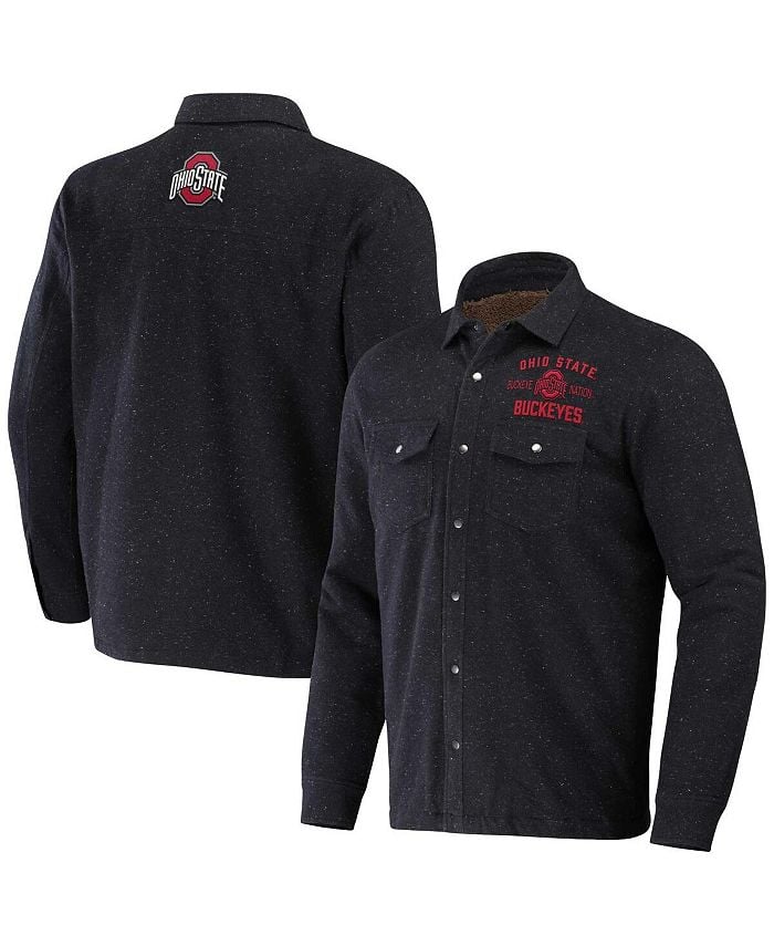 

Мужская куртка Darius Rucker Collection от Heather Charcoal Ohio State Buckeyes на подкладке из шерпы и на кнопках Fanatics, черный