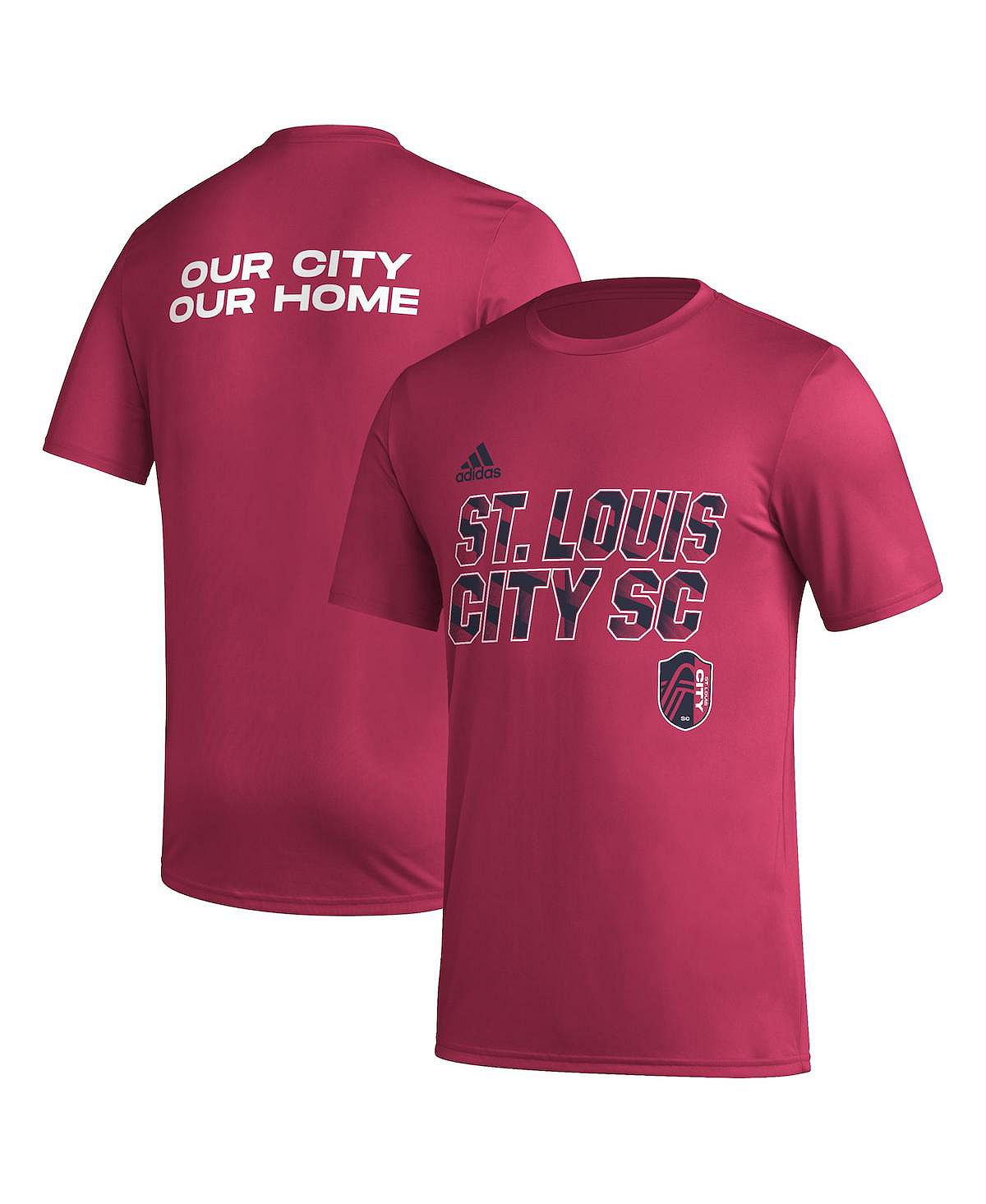 Мужская красная футболка St. Louis City SC Team с крючками AEROREADY adidas