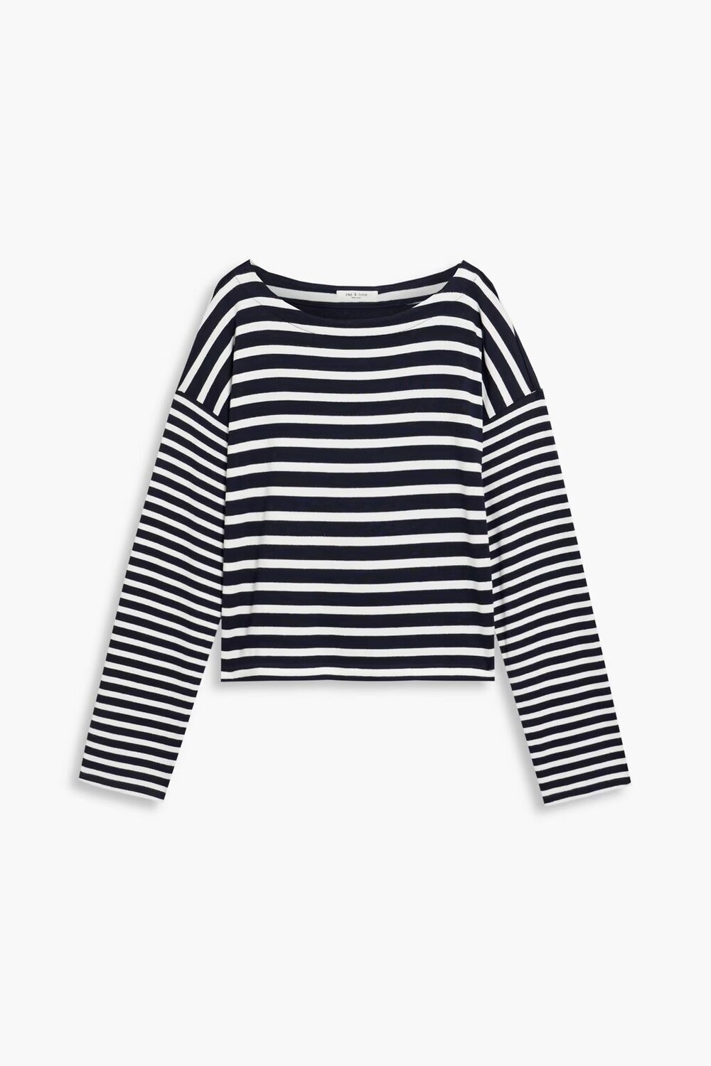 

Полосатый трикотажный топ оверсайз Rag & Bone, темно-синий