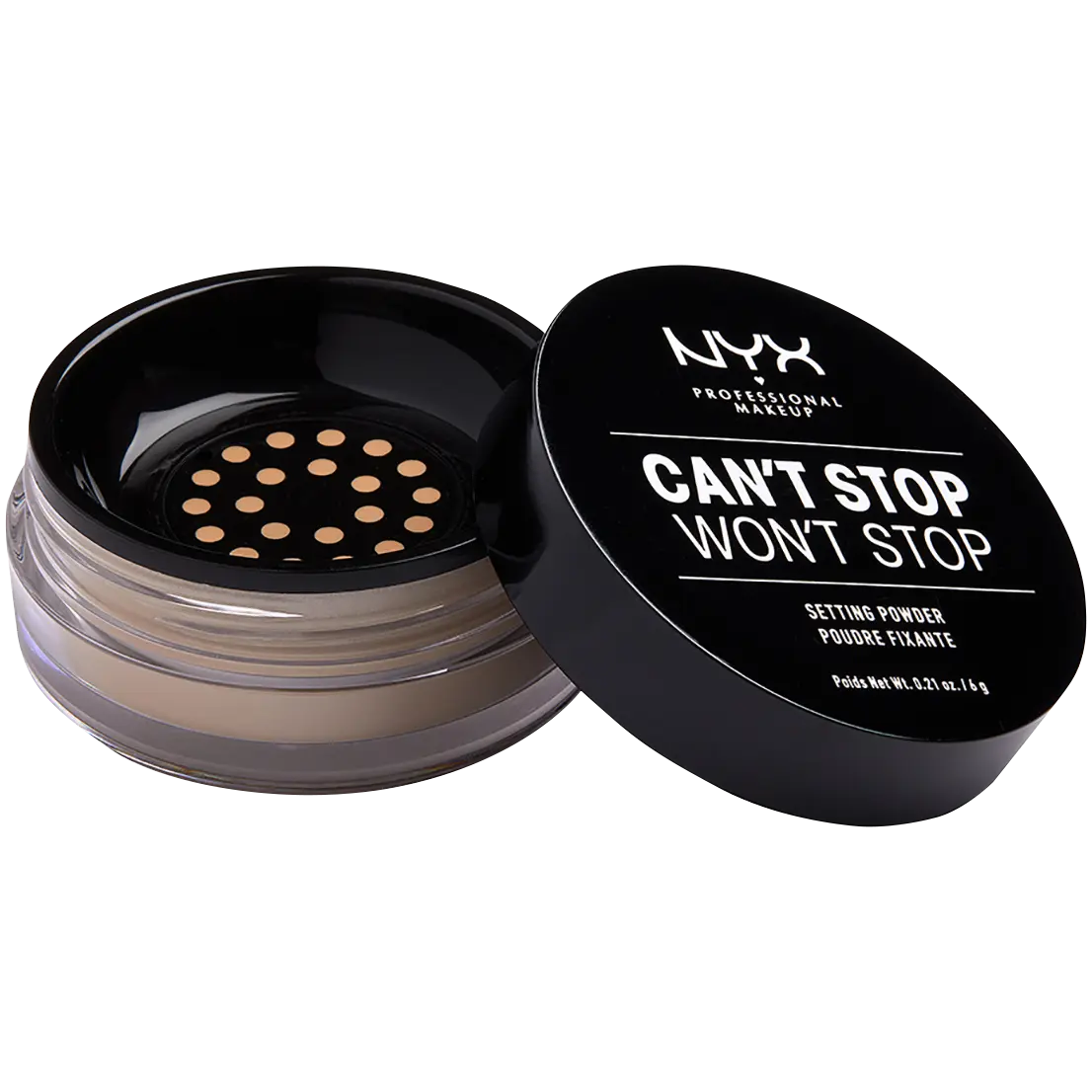 Фиксирующая пудра для лица средняя Nyx Professional Makeup Can'T Stop Won'T Stop, 6 гр