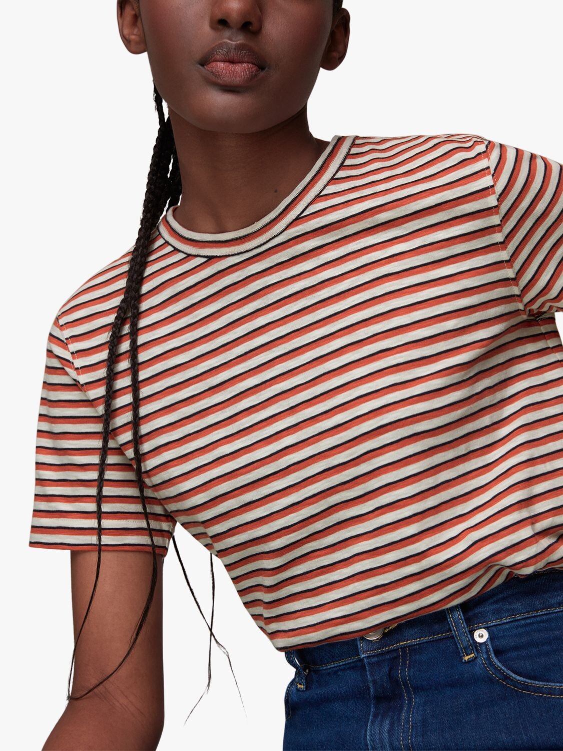 

Футболка Whistles Emily Ultimate Stripe, Красный/Мульти