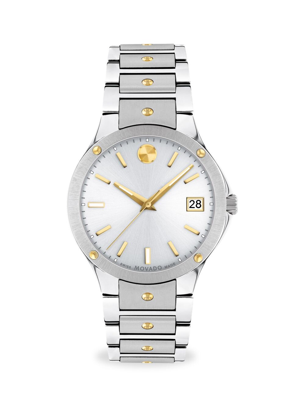 

Часы SE с двухцветным браслетом из нержавеющей стали Movado, серебряный