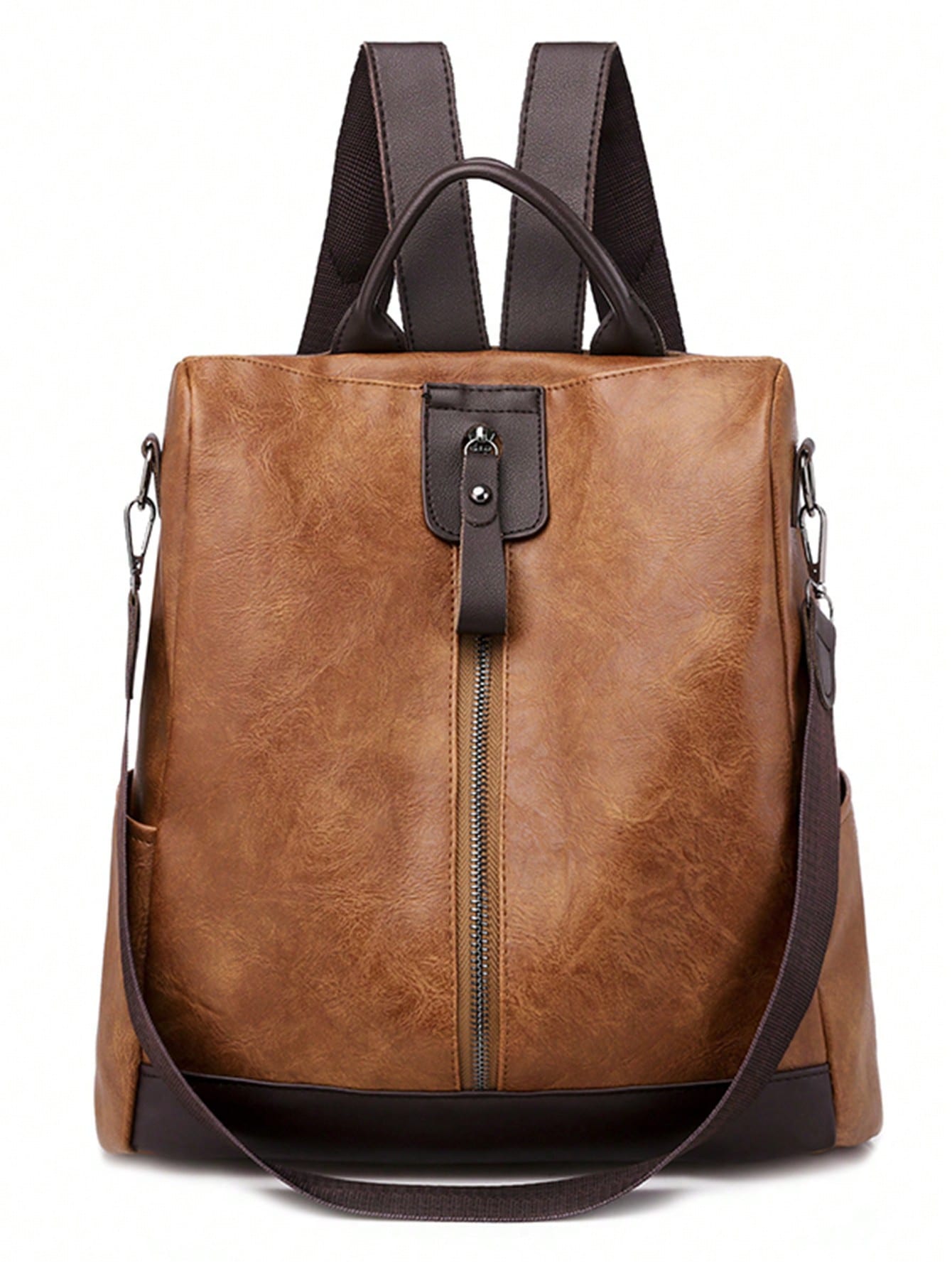 Модный брендовый модный универсальный повседневный рюкзак, коричневый рюкзак женский из мягкой кожи сумочка на плечо в стиле ретро повседневный дорожный ранец с карманами брендовый дизайн