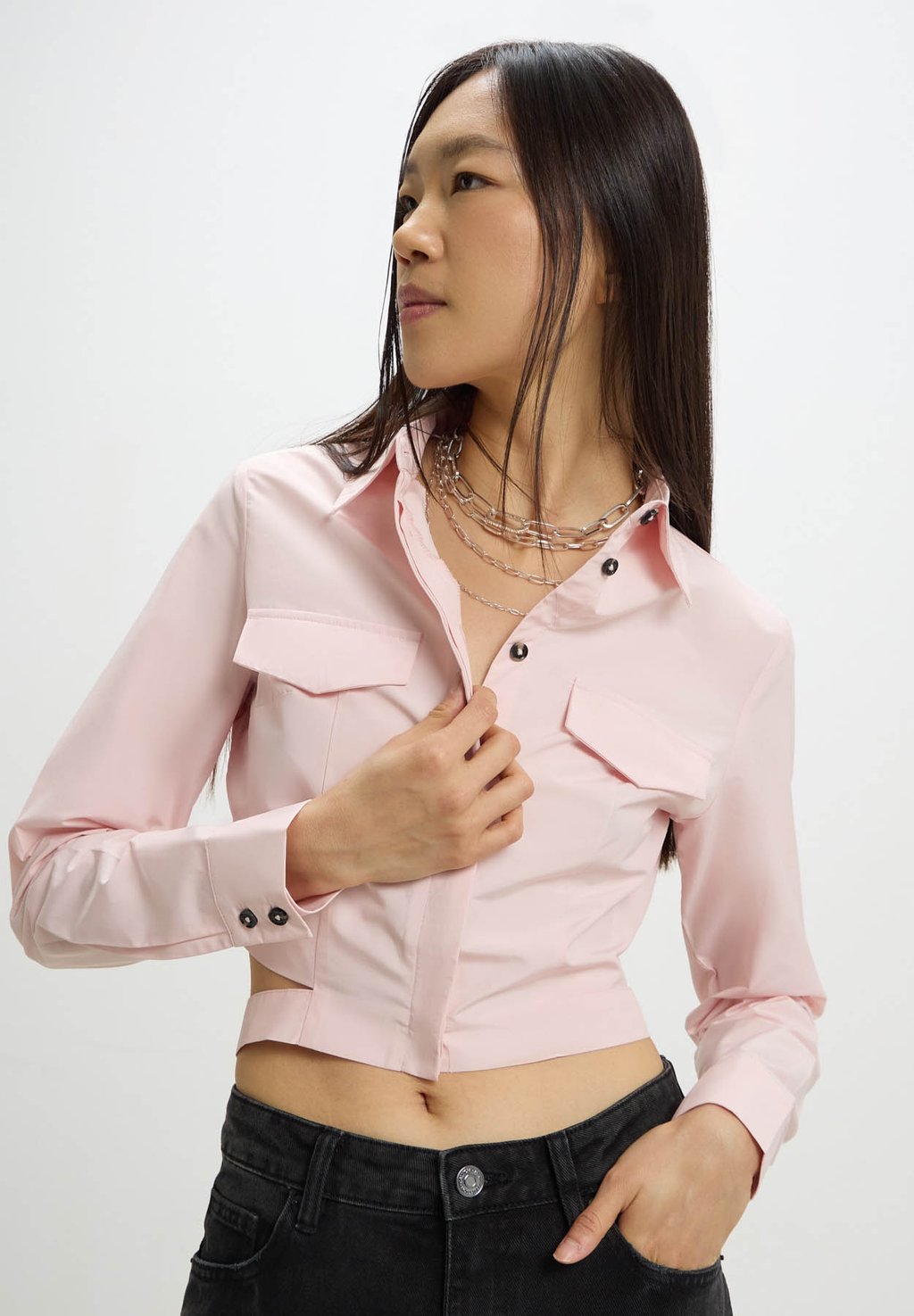 Рубашка Crop Con Tasche Calliope, цвет rosa