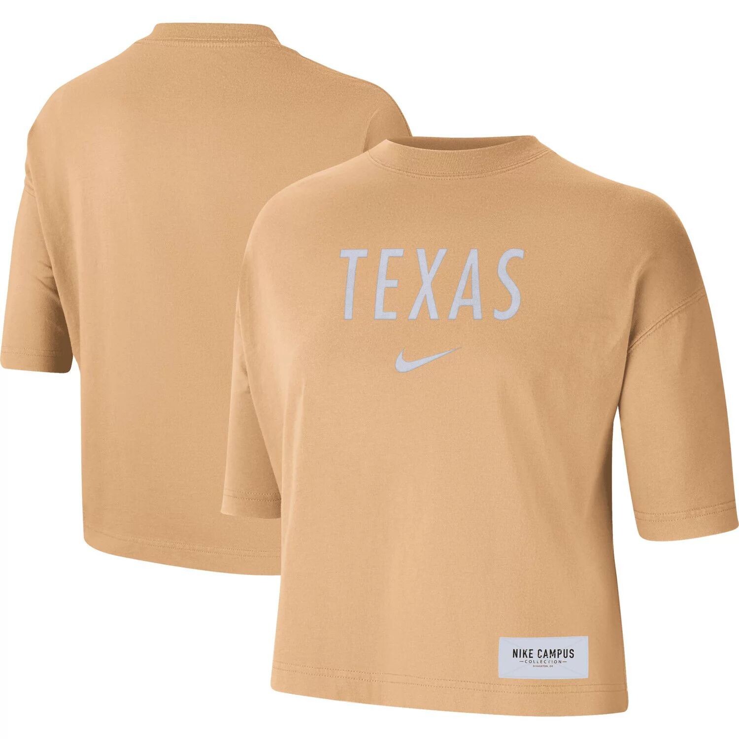 

Женская потертая футболка свободного кроя Nike Texas Orange Texas Longhorns земляных тонов Nike