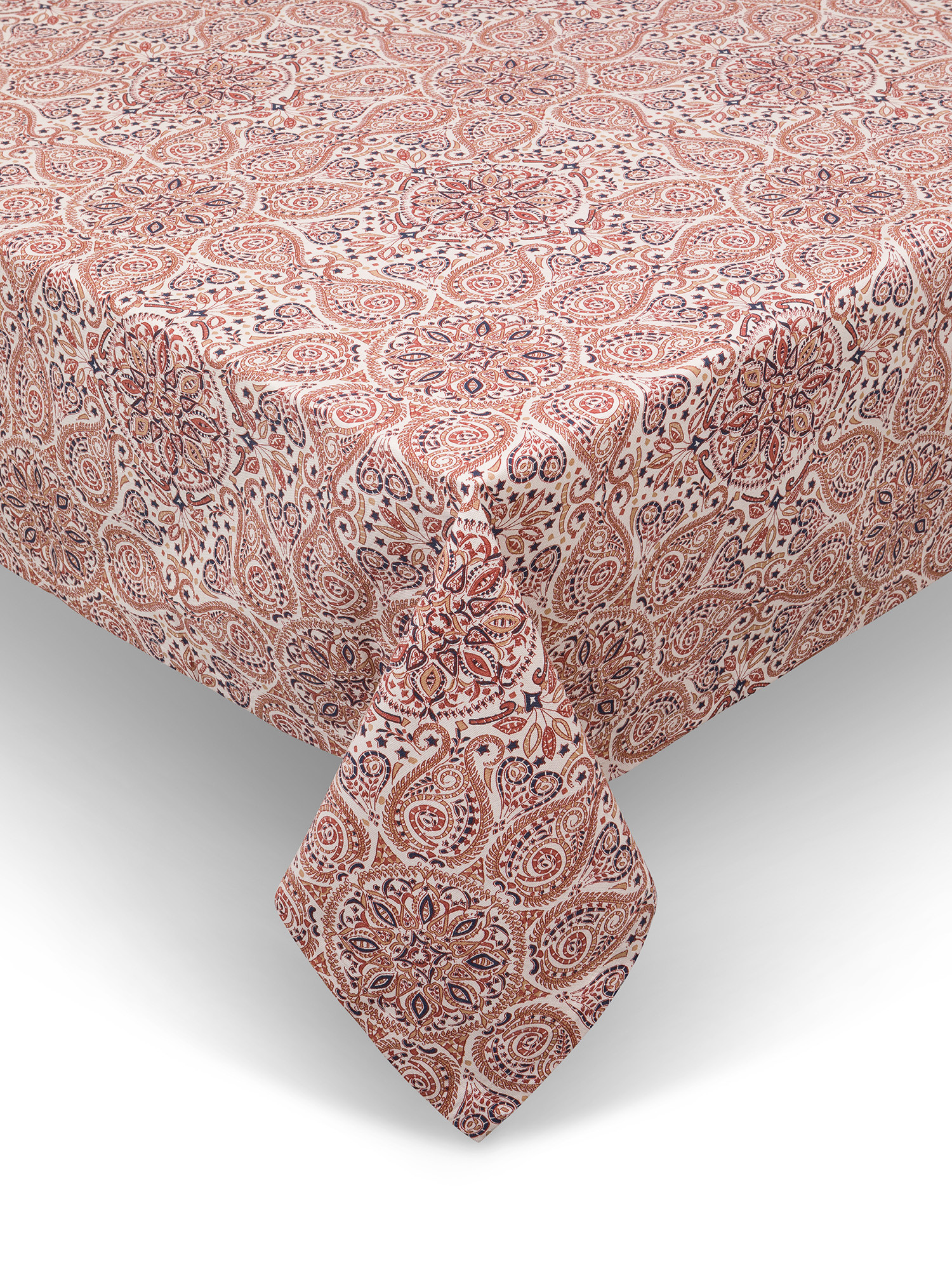 Скатерть из хлопка панама с геометрическим принтом Coincasa, розовый