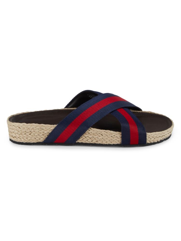 

Джутовые сандалии Frazer в полоску с перекрестием Saks Fifth Avenue, цвет Navy Red