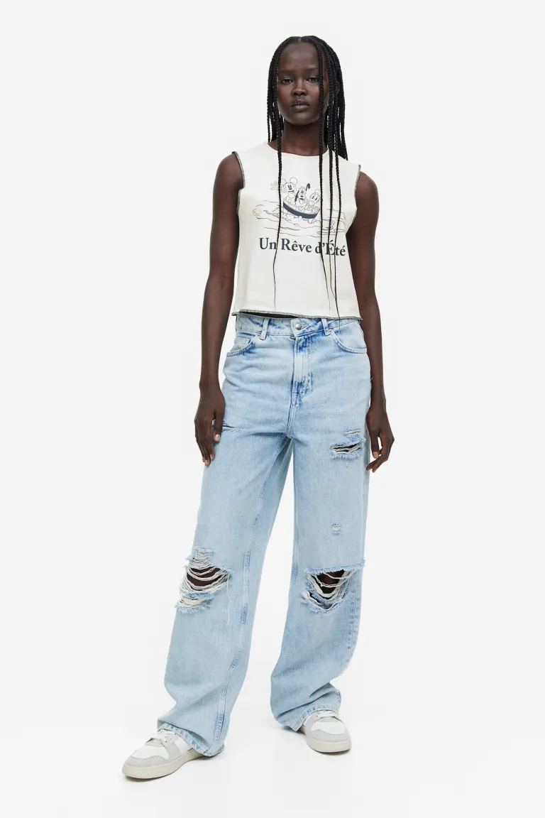 

Майка с принтом H&M, белый