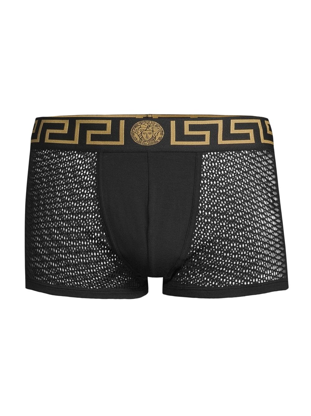 

Трусы-боксеры из сетки и джерси с логотипом Versace, черный