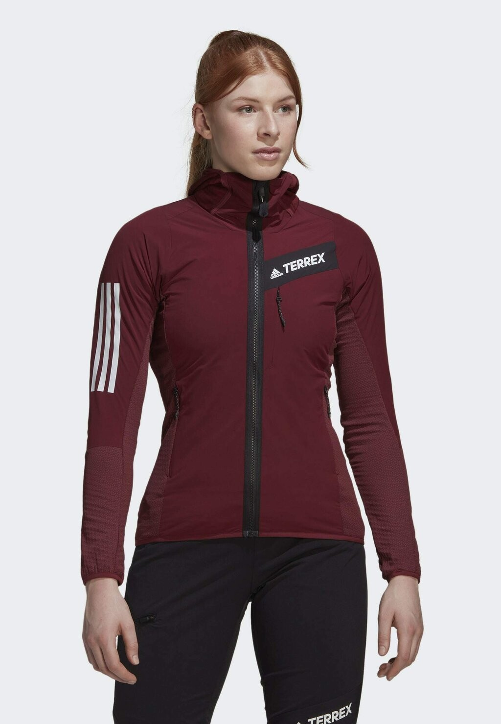 

Толстовка на молнии Adidas W Tr Flooce Hdj, темно-красный, Красный;коричневый