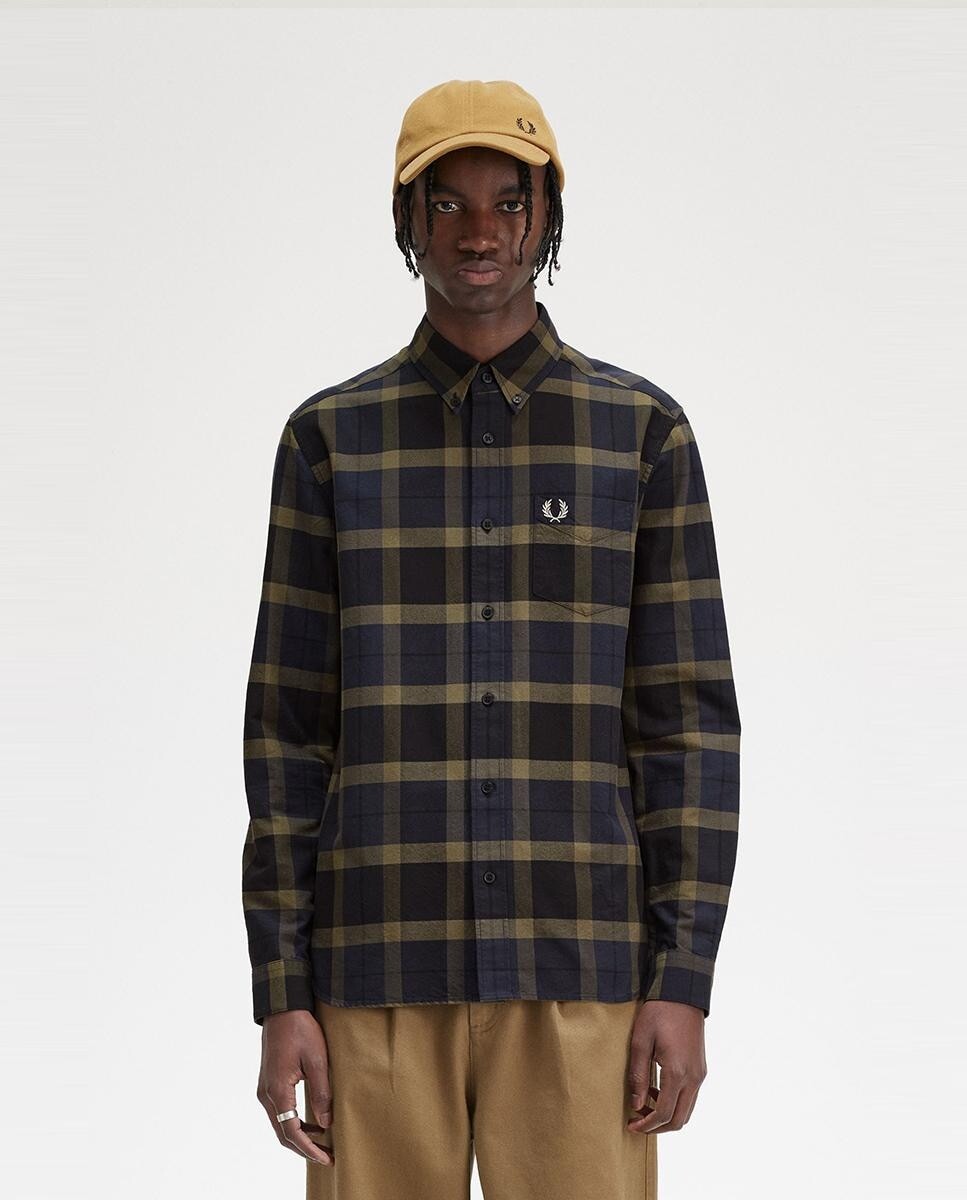

Мужская рубашка с длинными рукавами в клетку тартан Fred Perry, мультиколор