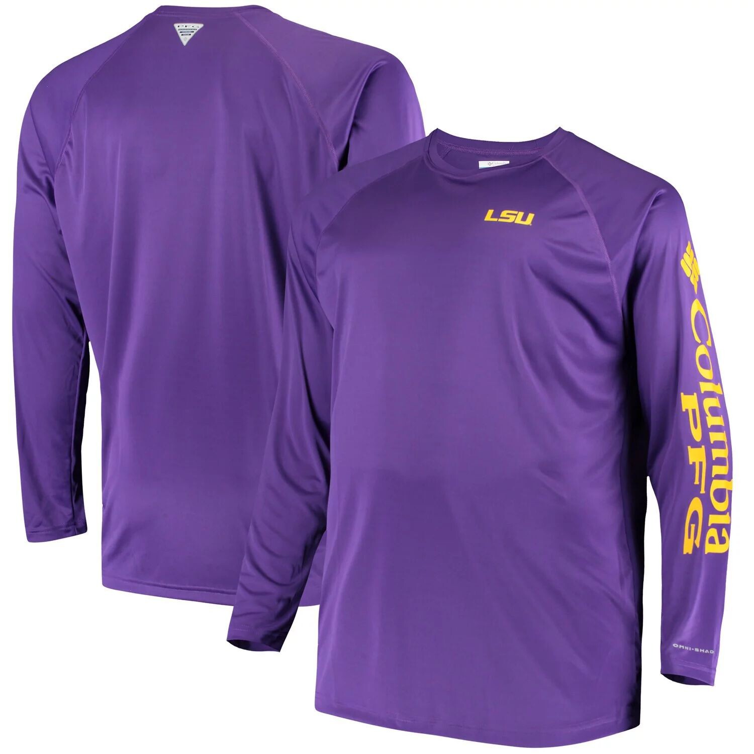 

Мужская фиолетовая футболка Columbia LSU Tigers Big & Tall Terminal Tackle с длинными рукавами и омни-оттенком, Фиолетовый