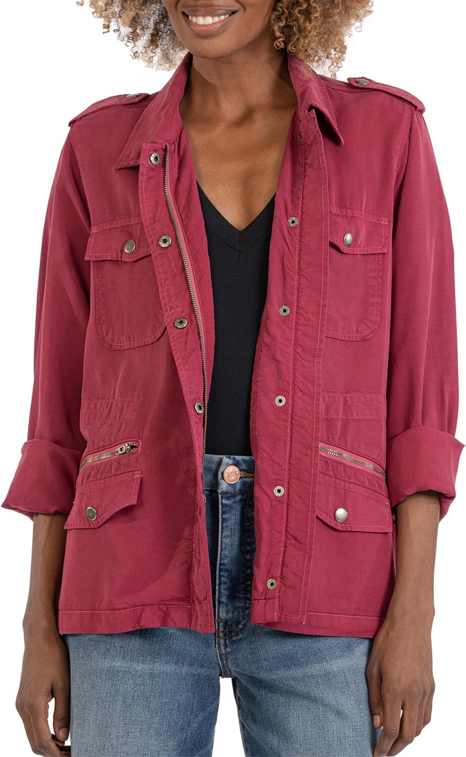 

Куртка Brinley - Waist Tie Utility Jacket KUT from the Kloth, бордо